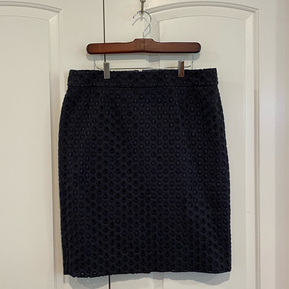 J. Crew Navy Cutout Pencil Skirt